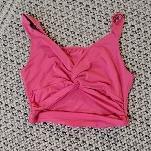SHEIN Pink Twist Crop Top